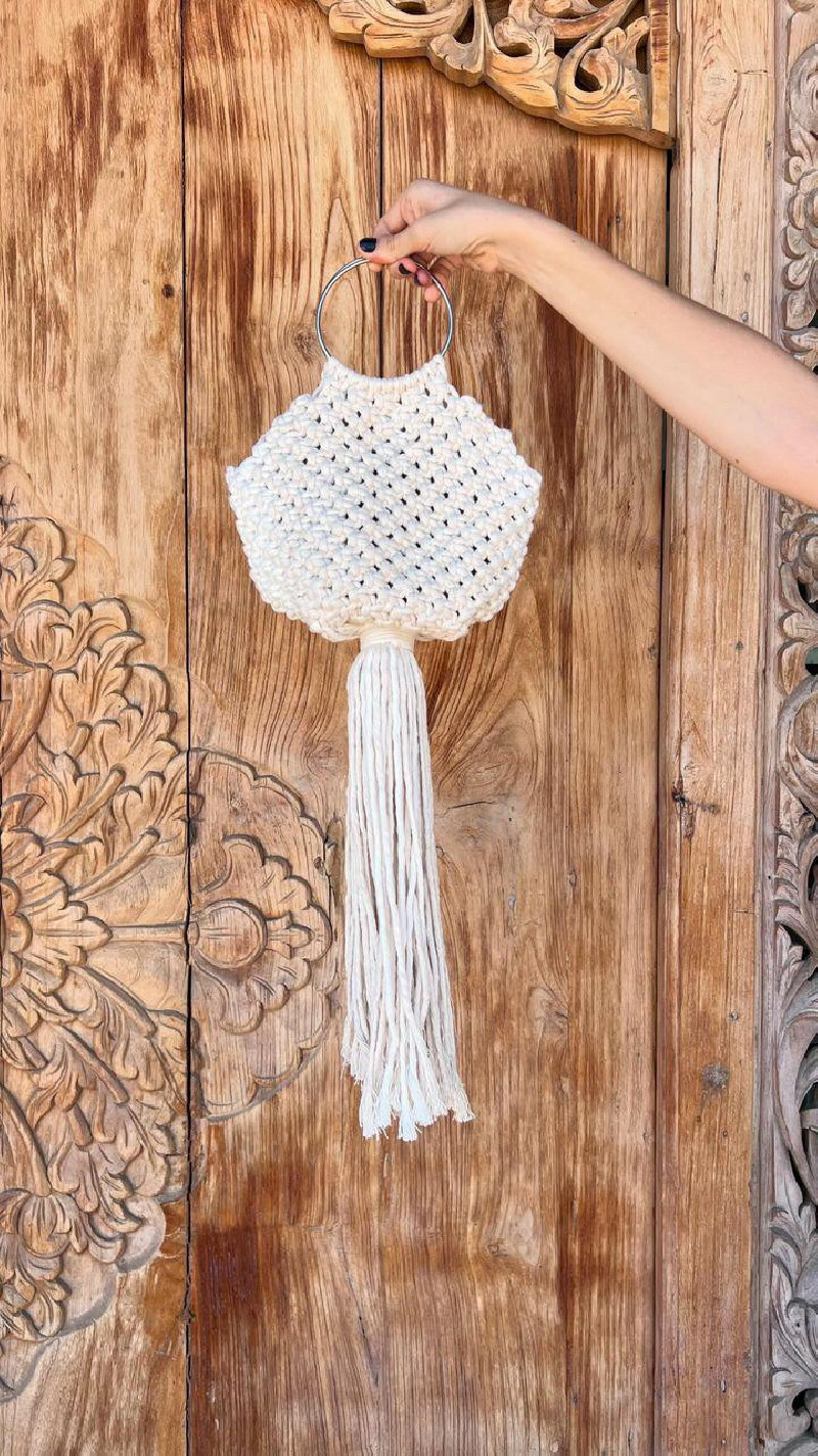 HOLOI crema, PRE/VENTA bolso de macrame