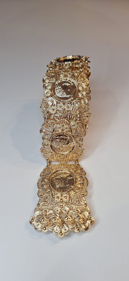 KATCHER dorado, cinturón metálico