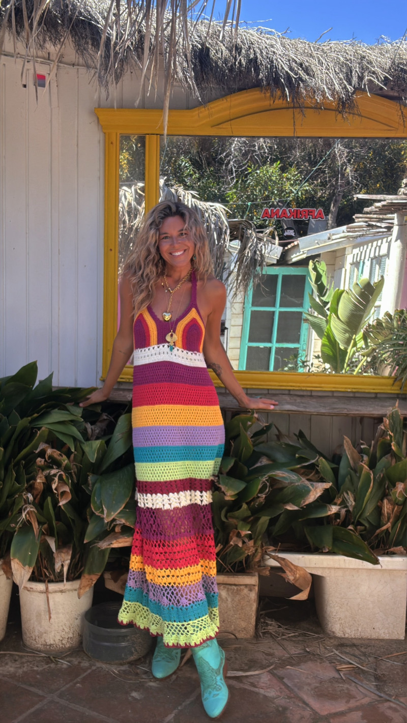 ELMO buganvilla, vestido largo de crochet