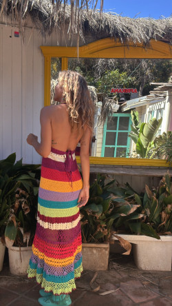 ELMO buganvilla, vestido largo de crochet