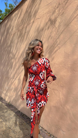 DONCELLA coral, vestido corto