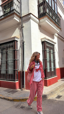 NAVARIDA rojo/blanco, blusa