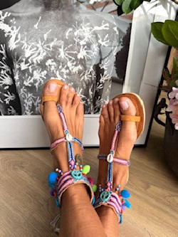 VALENCIA multicolor, sandalia plana