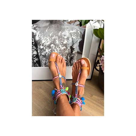 VALENCIA multicolor, sandalia plana