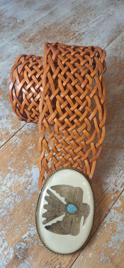 AGUILAR camel, cinturón de piel