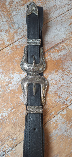 ROCK, plata, cinturón doble hebilla