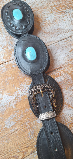 OVAL negro, cinturón de piel