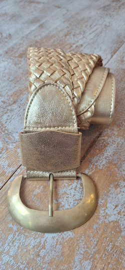 BELLA dorado, cinturón de piel