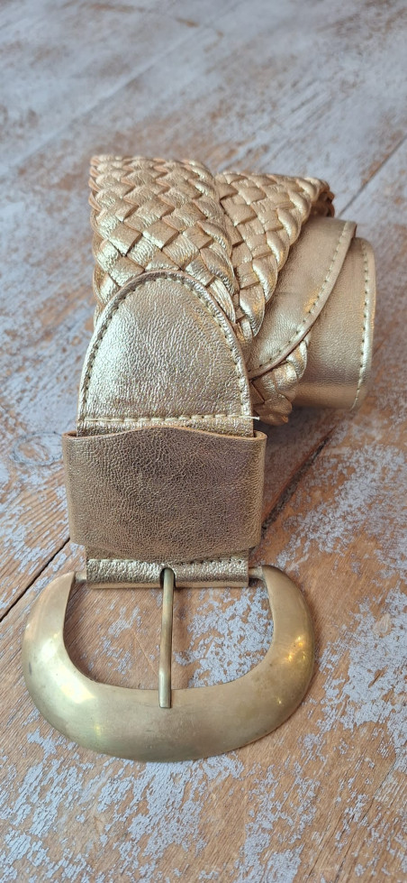BELLA dorado, cinturón de piel