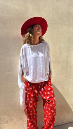 CAPRI blanco, top asimetrico