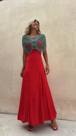 MARQUESA rojo/turq, joya cuerpo DRESS CODE