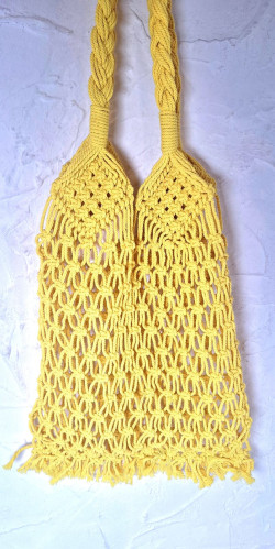 SERRATA amarillo, bolso macramé