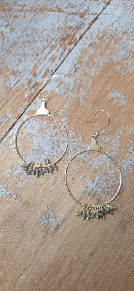 TORNET dorado-gris, pendientes