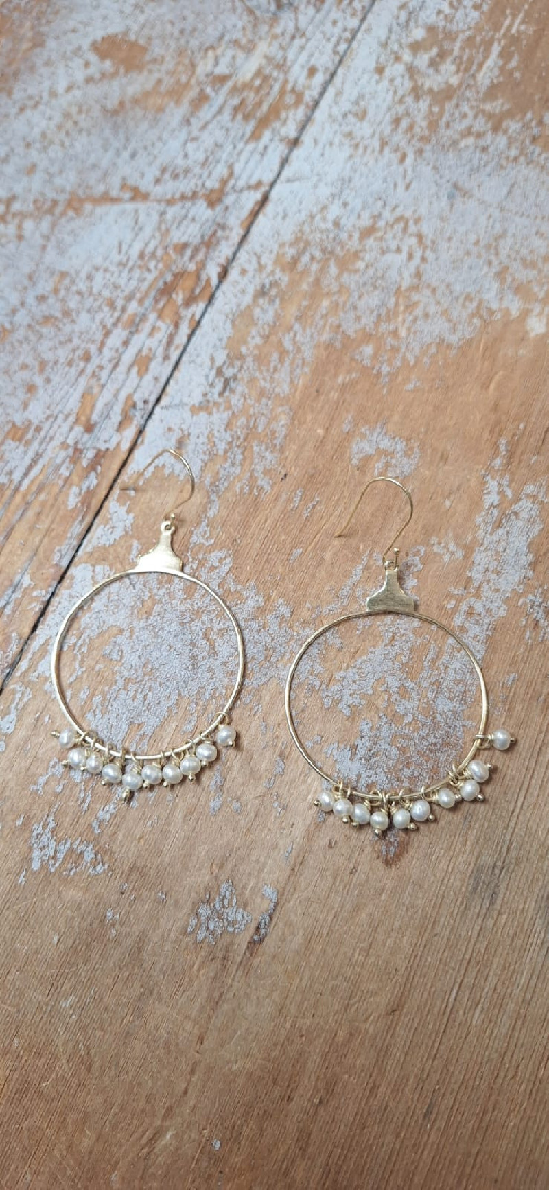 TORNET dorado-blanco, pendientes