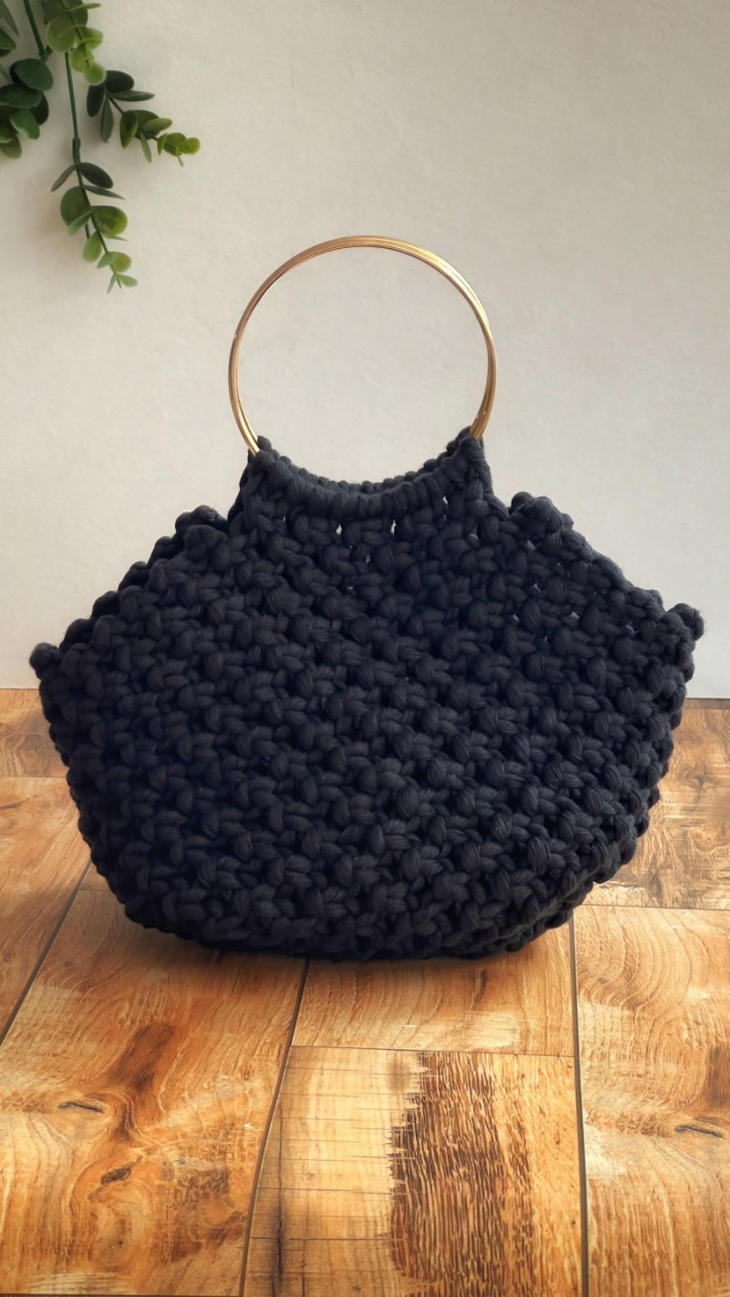 HOLOI negro, bolso macramé artesano
