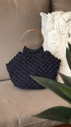 HOLOI negro, bolso macramé artesano