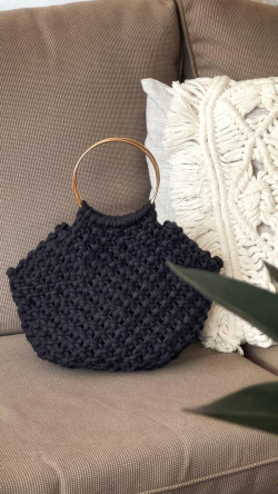 HOLOI negro, bolso macramé artesano