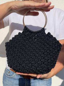 HOLOI negro, bolso macramé artesano