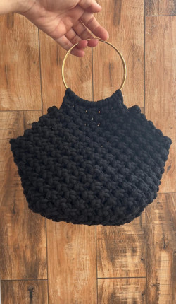 HOLOI negro, bolso macramé artesano