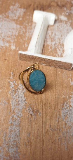 ESTU dorado/turquesa, anillo