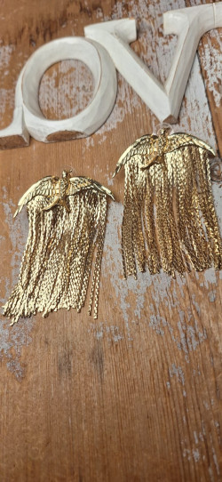 BIRD pendientes dorados