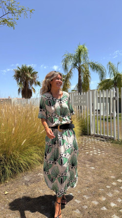 SUBARU beige/verde, vestido largo