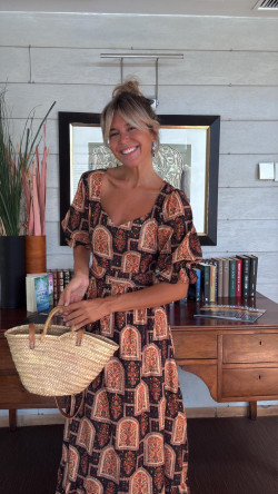 SOLTA negro/dorado, vestido largo