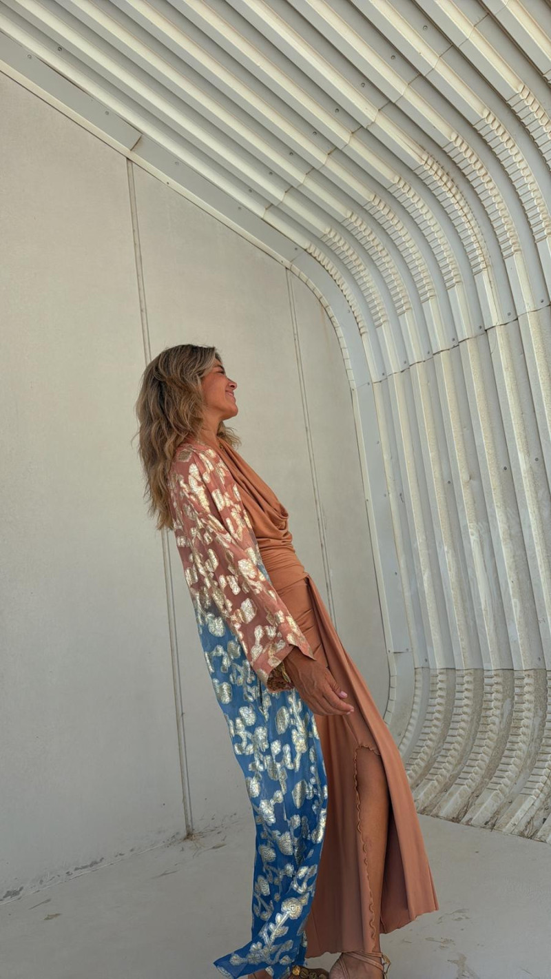 DASYA teja/azul, caftán abierto