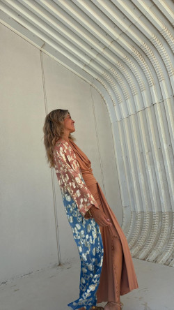 DASYA teja/azul, caftán abierto