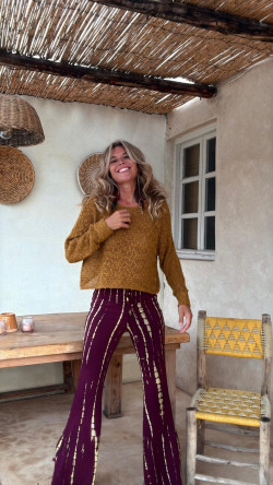 MACHADO burdeos/limón tie dye, pantalon