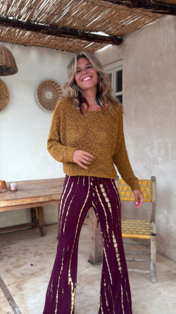 MACHADO burdeos/limón tie dye, pantalon