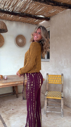 MACHADO burdeos/limón tie dye, pantalon