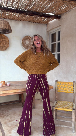 MACHADO burdeos/limón tie dye, pantalon