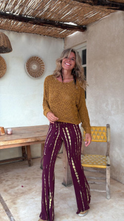 MACHADO burdeos/limón tie dye, pantalon