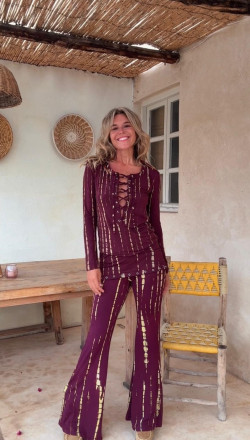 NAIRA burdeos/limon tie dye