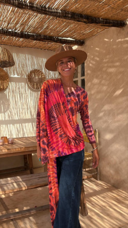 ROMA burdeos/naranja, top