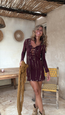 NAIRA burdeos/limon tie dye