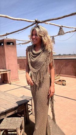 DEMIEN taupe, vestido largo