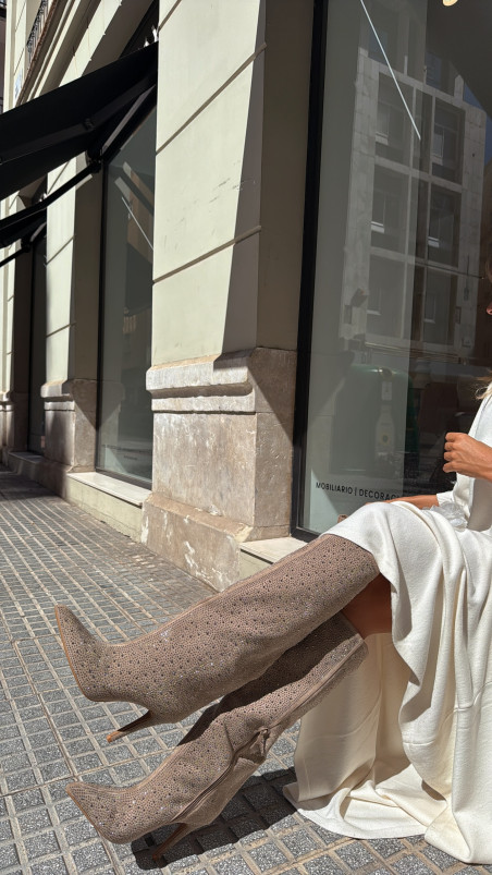 KENSI taupe, bota strass