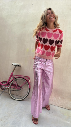 BELE rosa metalizado, pantalon