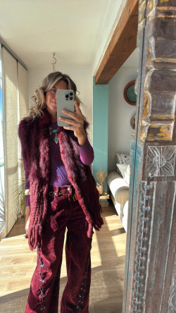 LEONARDO pantalón burdeos