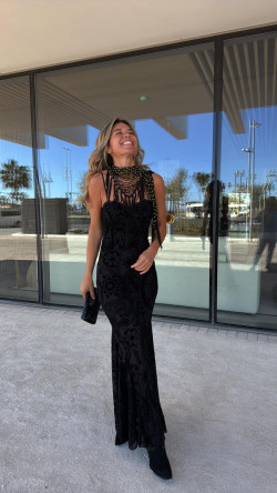 PAZ pañoleta negra/oro