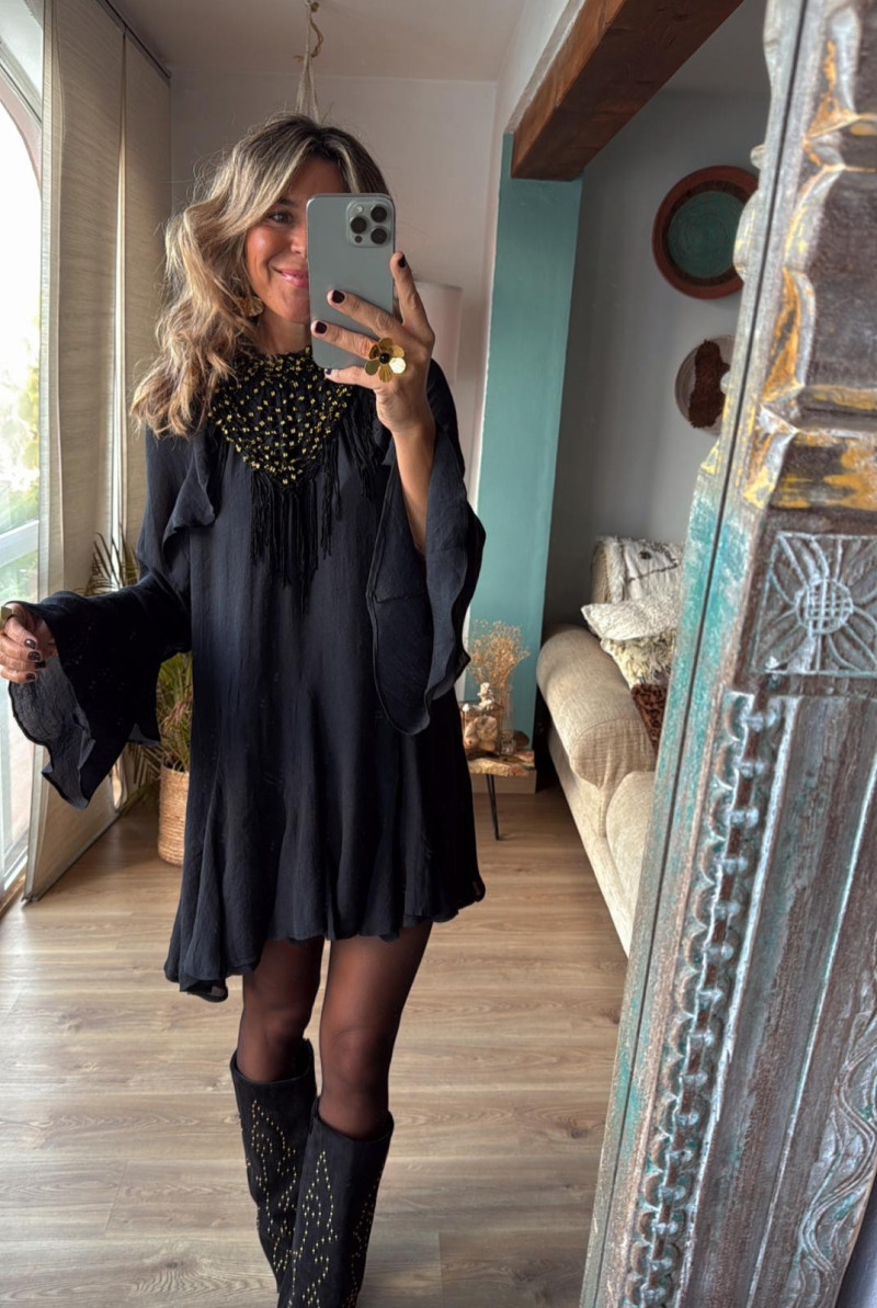 PAZ pañoleta negra/oro