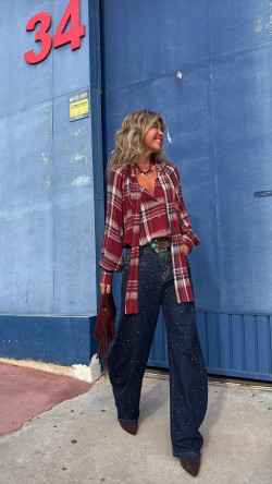 RUFFLE pantalón strass