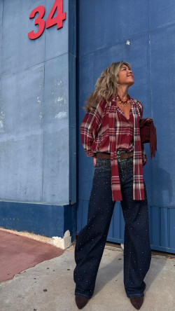 RUFFLE pantalón strass