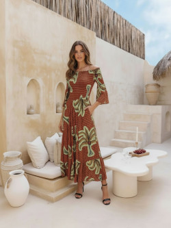 OLVERA palmeras, vestido largo